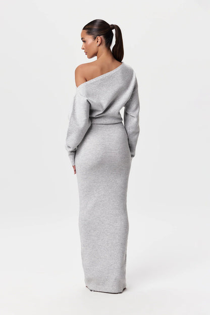Vania Boutique Sweater Dress with Dropped Shoulders Elevated Occasion Wear