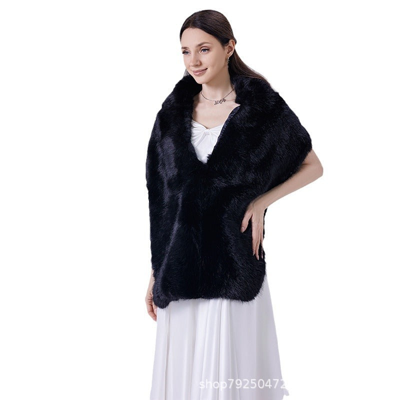 Bridal Wedding Fauxfur Dress Long Winter Scarf