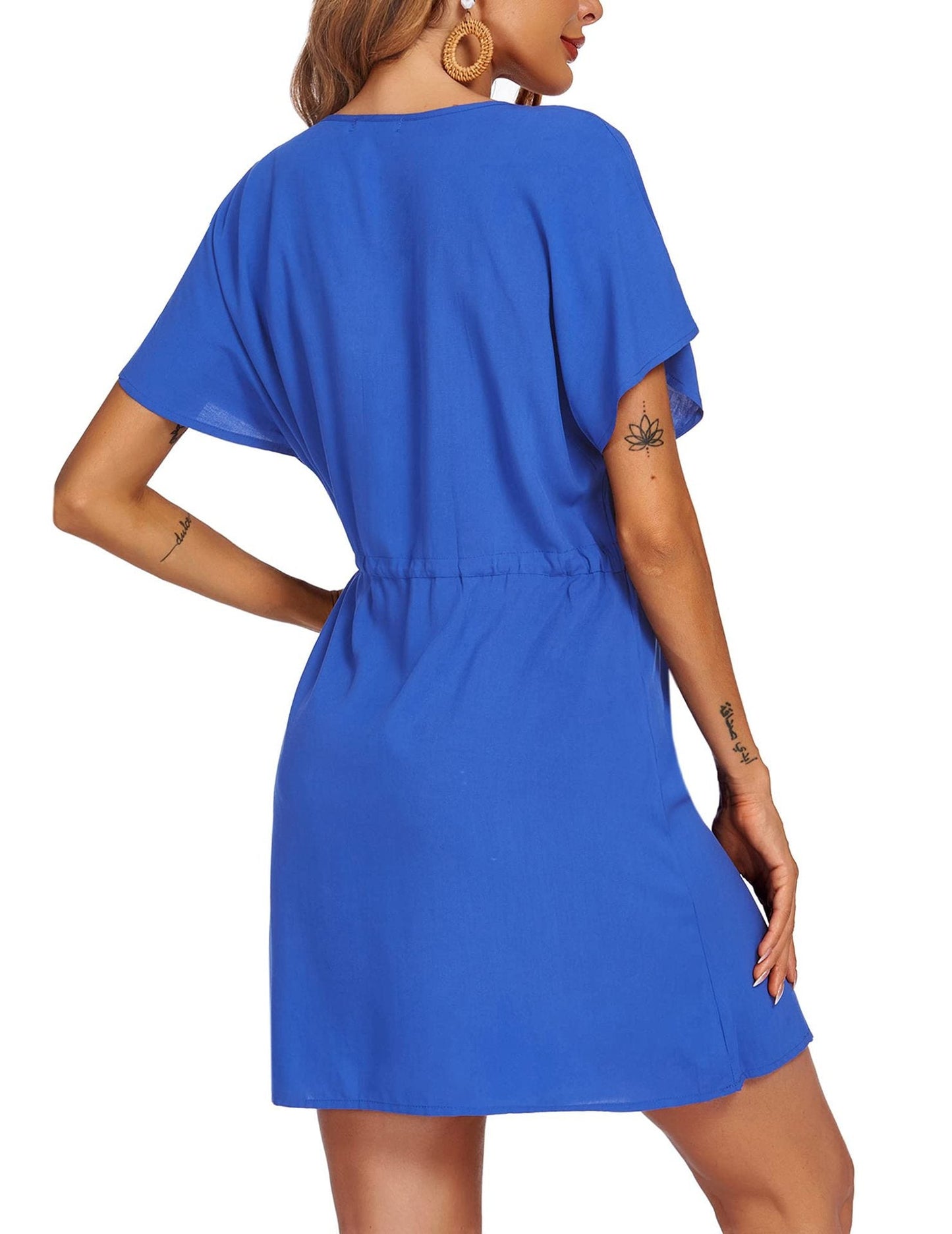 Chante Satin Drape Dress Cobalt Blue FINAL