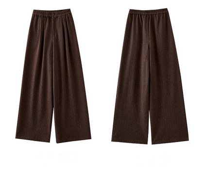 Herringbone Three-Piece Set â€?Vest, Blouse & Wide-Leg Pants