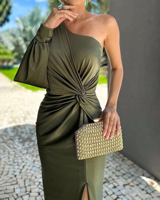 Britney Statement One Shoulder Evening Dress Elevated Occasion Wear