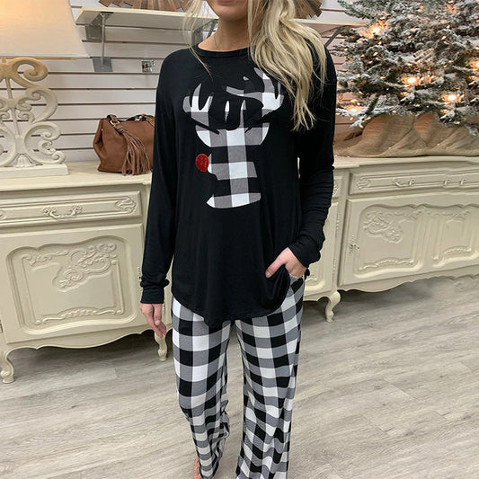 Festive Cozy Printed Comfortable LongSleeve Warm Stylish Christmas Casual Suit