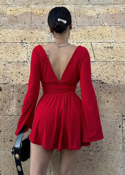 Amara Long Sleeve Wrap Mini Dress
