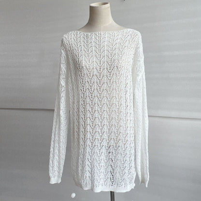 Temecula Sheer Crochet Dress Ivory