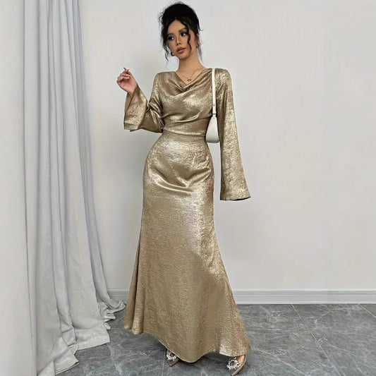 Nadia Boutique Women's Evening Dress with Shiny Surface Everyday Luxe Edit