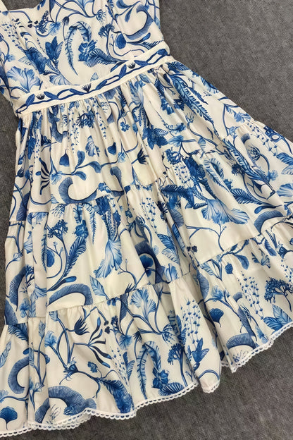 Destsd Embroidered Floral Cotton Mini Dress
