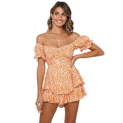 Honeybee Floral Smocked Off The Shoulder Dress Yellow