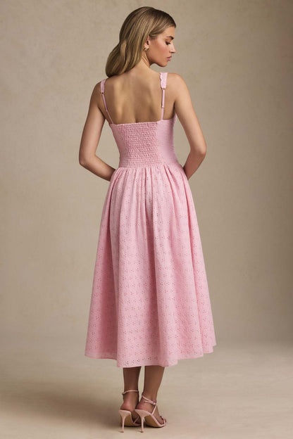 Heavy Embroidery Slim Fit Suspender Dress