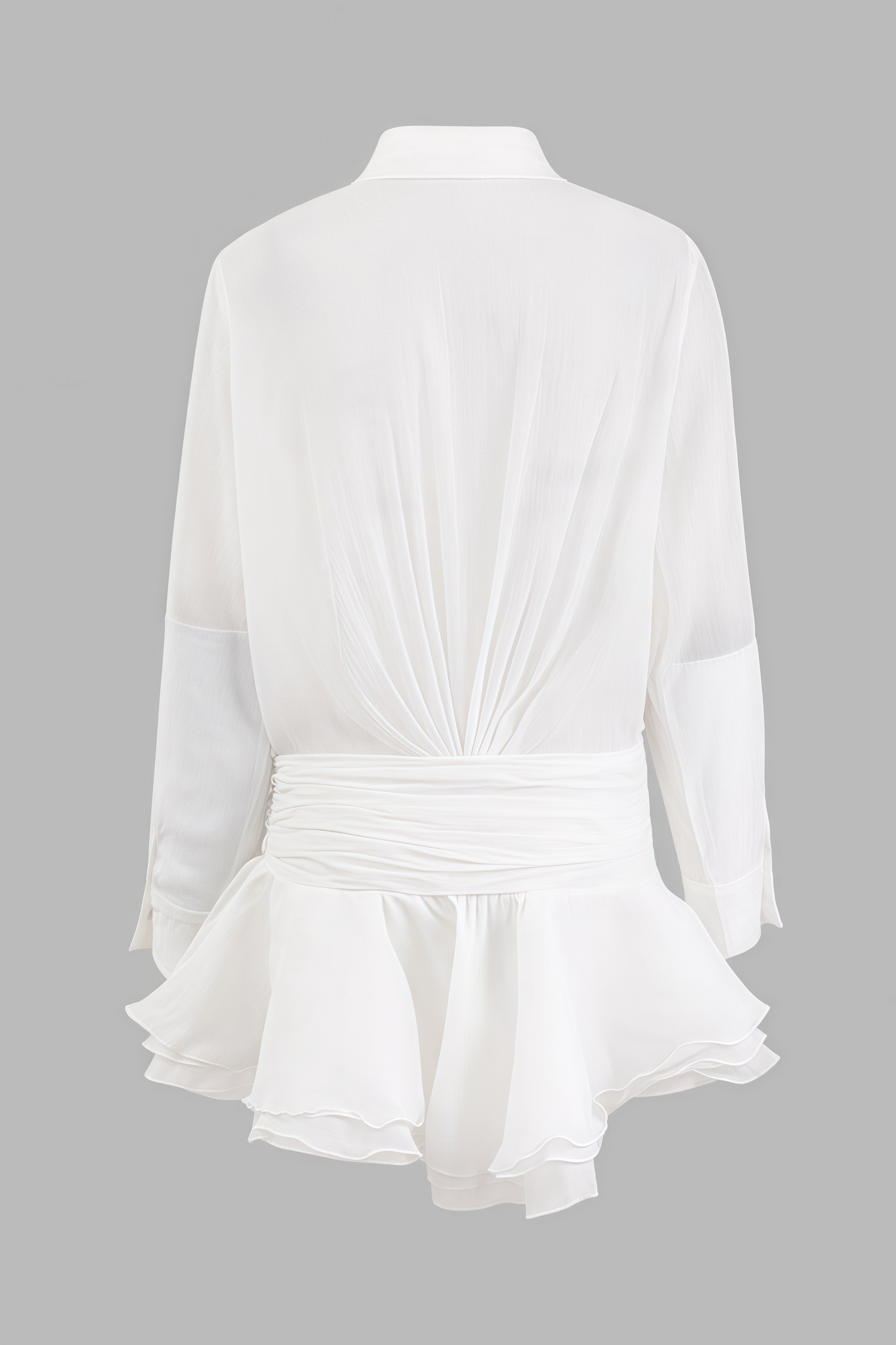 Selric Ruffle Shirt Pleated Mini Dress