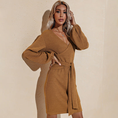 Rebecca Drape Knit Sweater Dress FINAL
