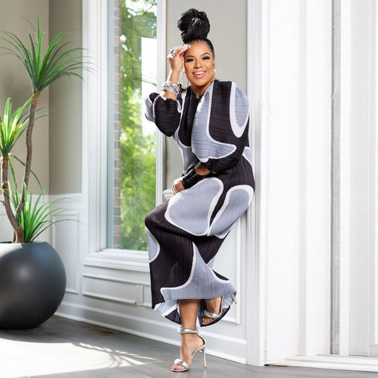 Wear Lantern Sleeve Pleated Dress