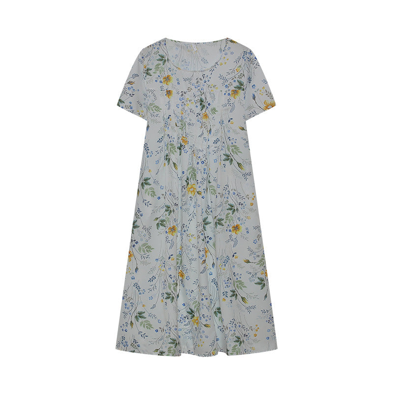Jenni Statement Women's Floral Midi Dress with Pleated Design Boutique Collection