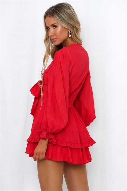 Hot In Here Pleated Chiffon Dress Red FINAL