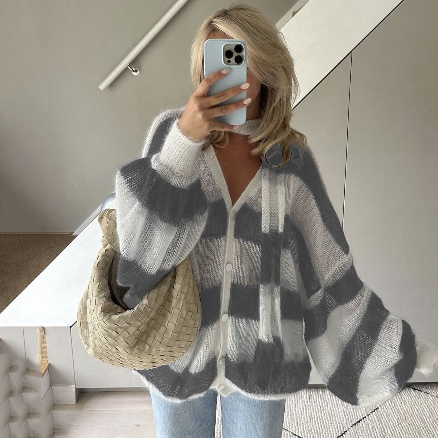 Classic Casual Striped Cardigan
