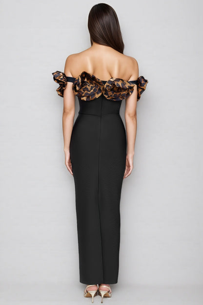 Donsa 3D Floral Bandage Maxi Dress