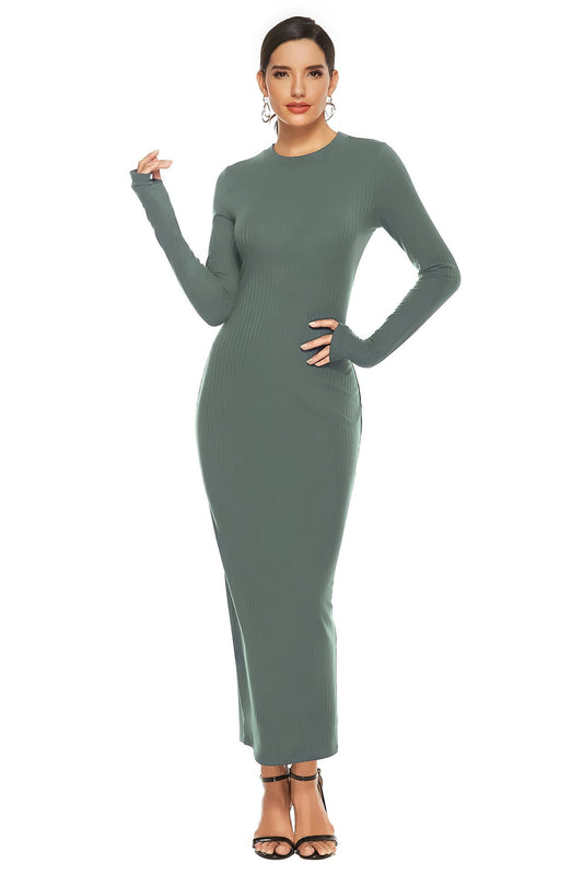 Cheers To You Knit Maxi Sweater Dress Olive
