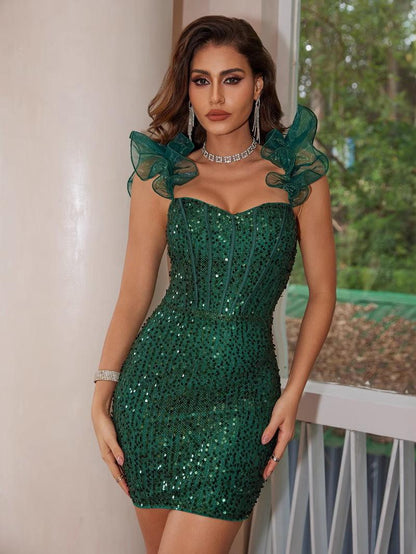 Halter Party Sequined Dress