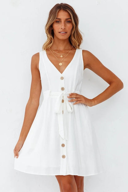 Francis Cotton Pocketed Button Down Shirt Dress