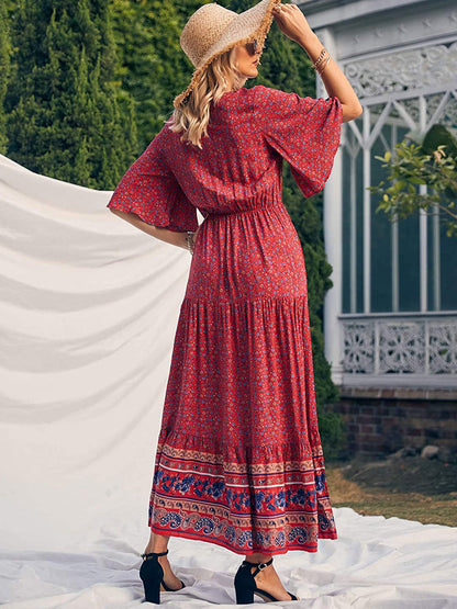 Jayleen Printed Smocked Midi Dress FINAL