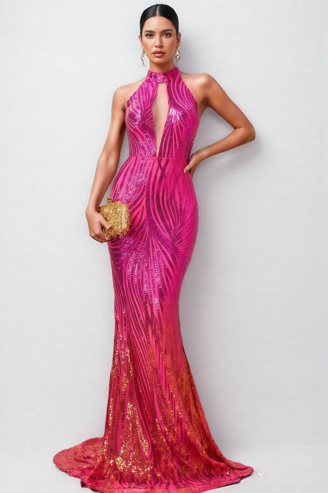 Serin Strapless Sequin Maxi Dress