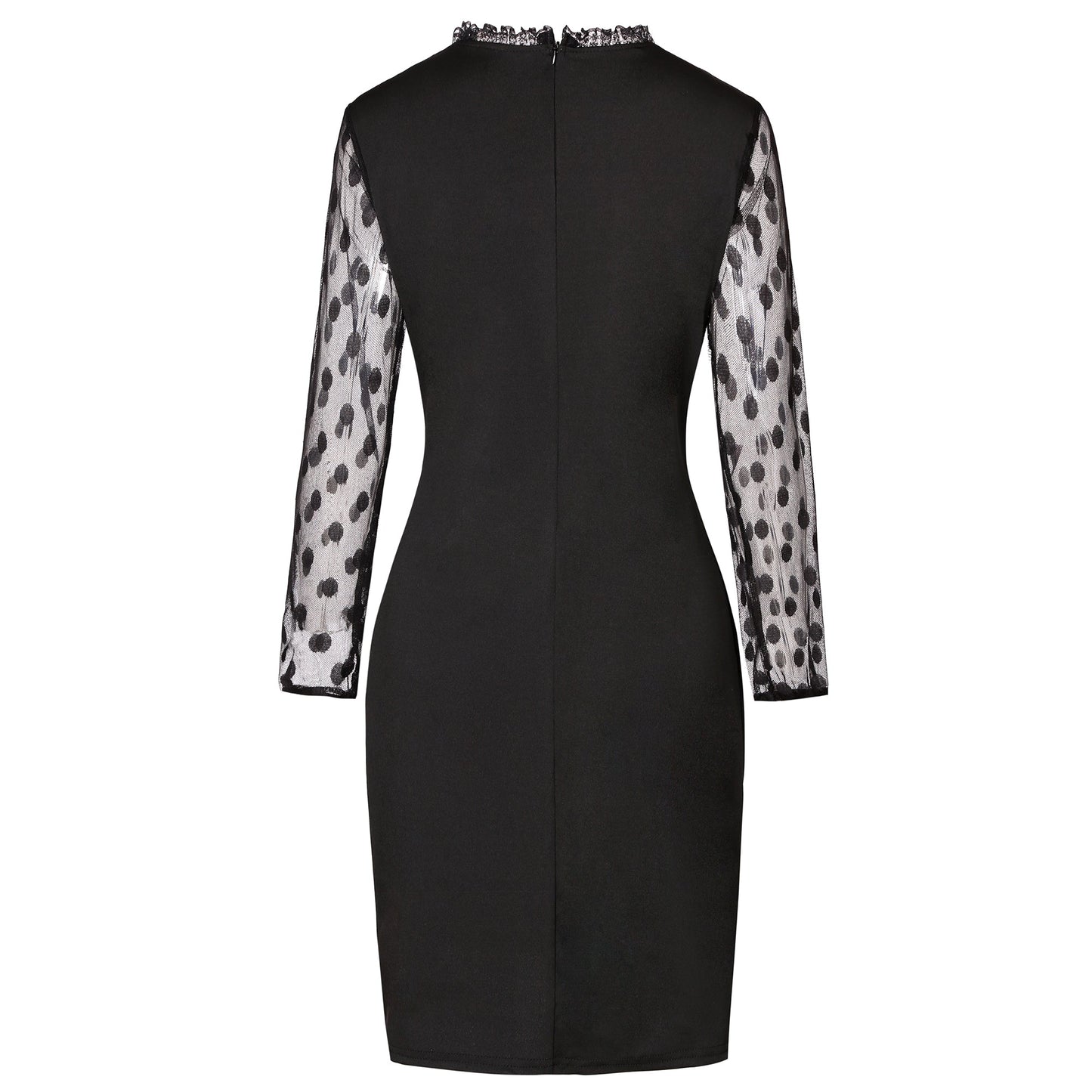 Carmina Statement Sleeve Bodycon Dress Black FINAL