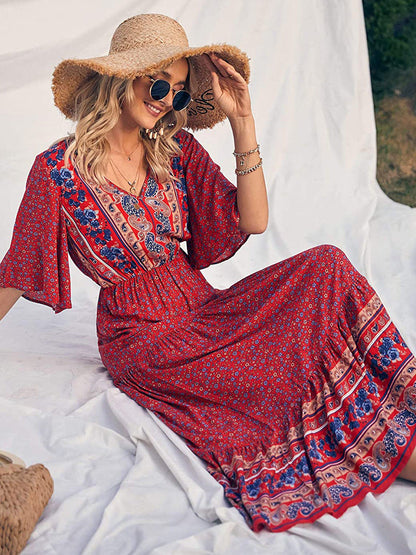 Jayleen Printed Smocked Midi Dress FINAL