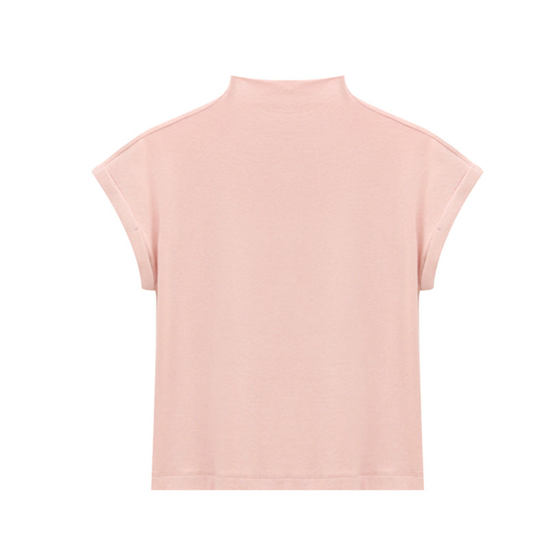 Half Turtleneck Slim Fit Short Sleeve T-Shirt