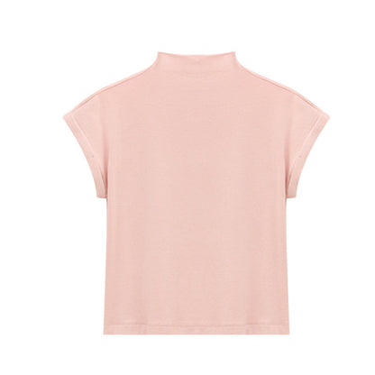 Half Turtleneck Slim Fit Short Sleeve T-Shirt