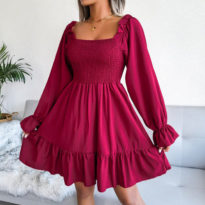 Starts With Love Smocked Dress Wine FINAL