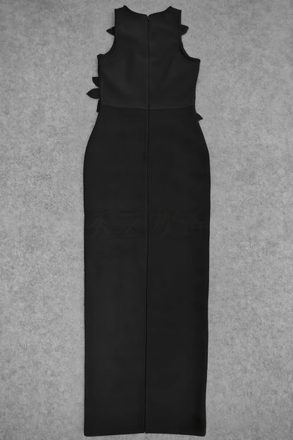 Pam 3D Floral Diamond Bandage Maxi Dress