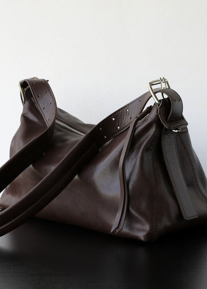 Lydia - Classic Brown Leather Shoulder Bag