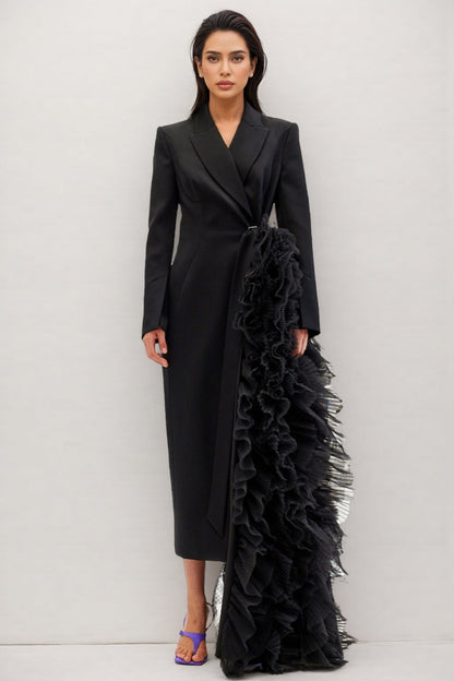 Edmund Irregularly Spliced Mesh Maxi Dress