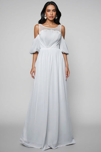 Calyxn White Short Sleeve Maxi Dress
