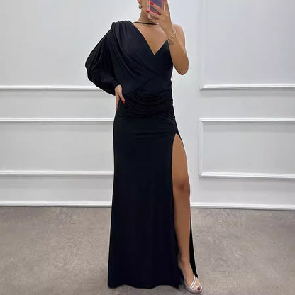 V neck Design Dress Evening Dress