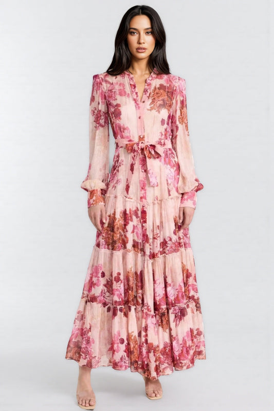 Hermione Floral Mid Sleeve Maxi Dress