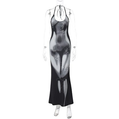 Halter Neck Slim Backless Maxi Dress