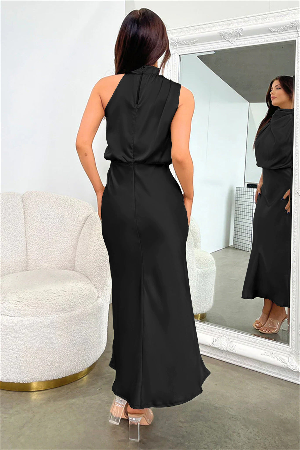 Marcela Aesthetic Satin Evening Dress Premium Wardrobe Essential