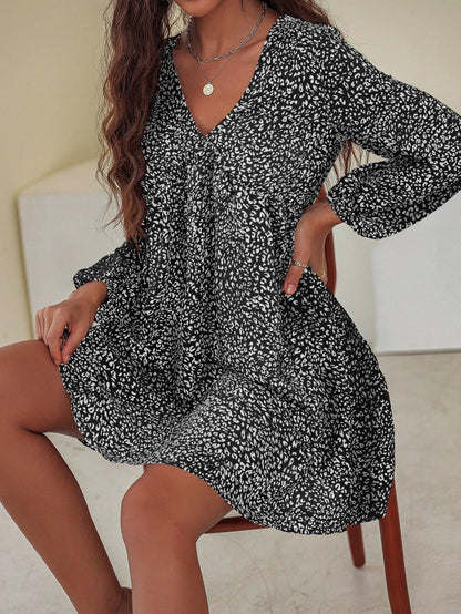 Skylar Printed Tie Dress Black FINAL