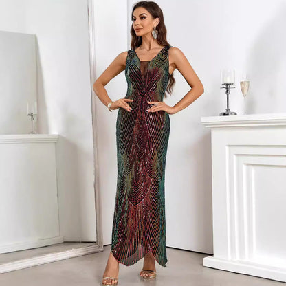 Retro Sequ Dress Evening Dress