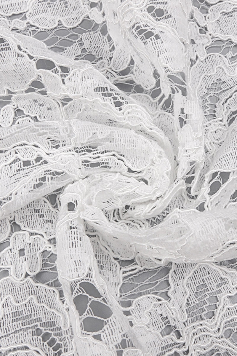 Davina White Lace Floral Maxi Dress