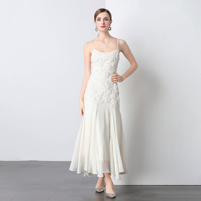 Marta Boutique Women's Evening Dress with Lace Top and Flowing Skirt Statement Occasion Edit