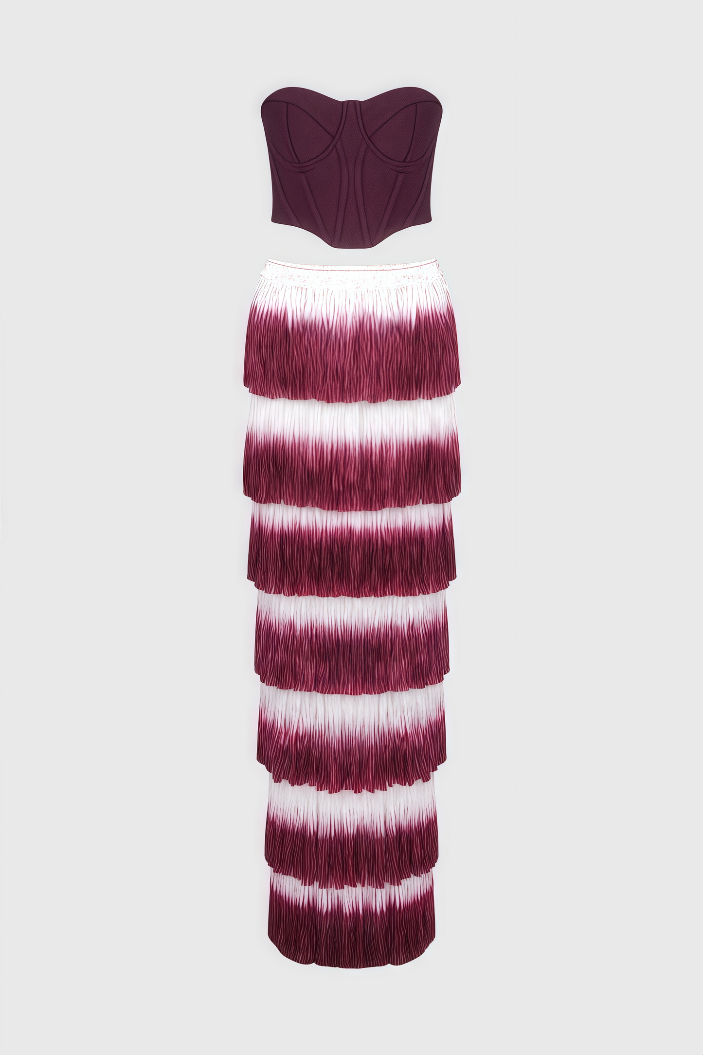 Maded Red Fringe Maxi Dress Set