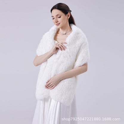 Bridal Wedding Fauxfur Dress Long Winter Scarf