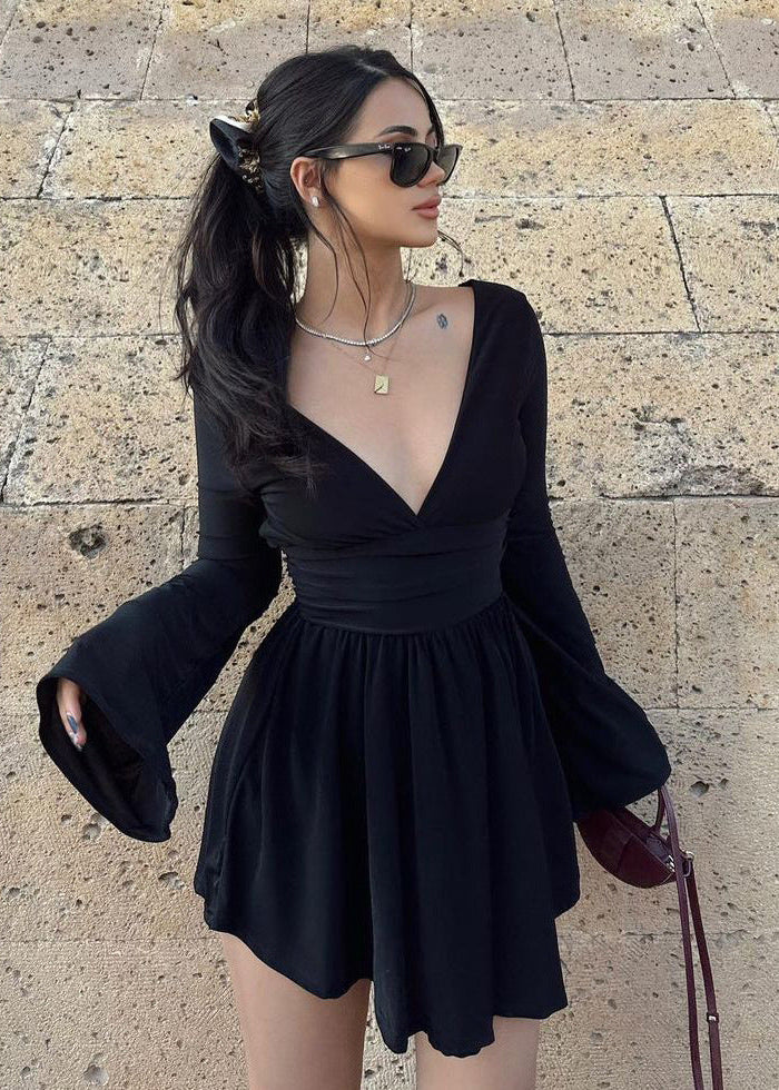 Amara Long Sleeve Wrap Mini Dress