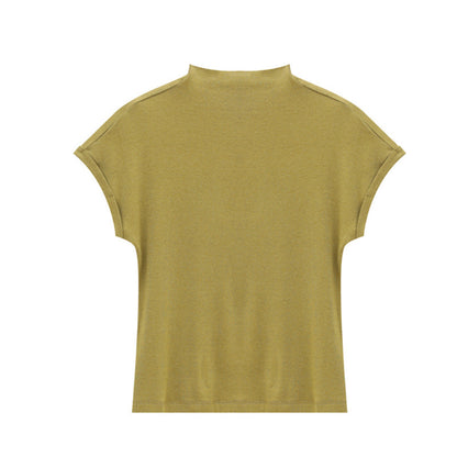 Half Turtleneck Slim Fit Short Sleeve T-Shirt