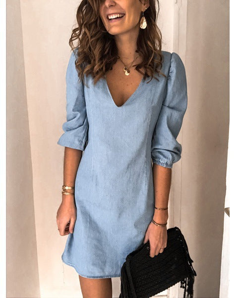 You Belong With Me Dolman Knit Dress Grey Blue