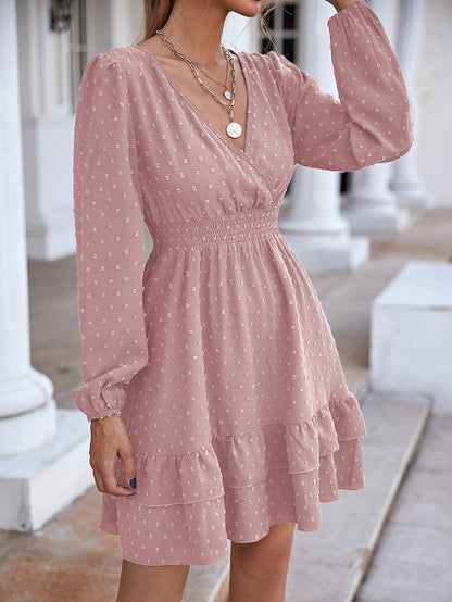 Use Your Imagination Smocked Metallic Tie Dress Latte