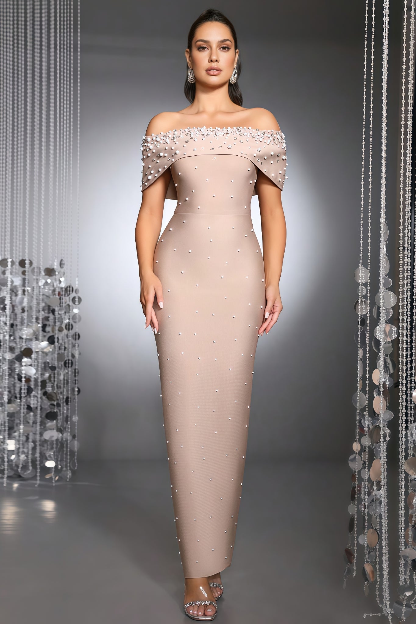 Samiya Pearl Beaded Maxi Dress