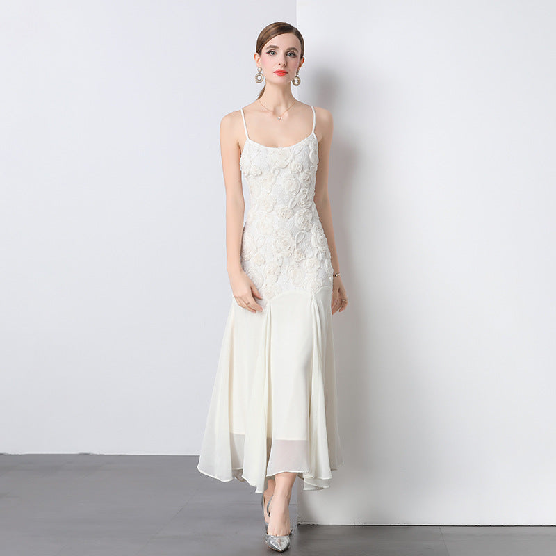 Marta Boutique Women's Evening Dress with Lace Top and Flowing Skirt Statement Occasion Edit