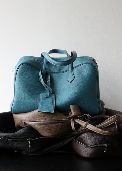 Amara - Pebbled Leather Travel Tote Bag